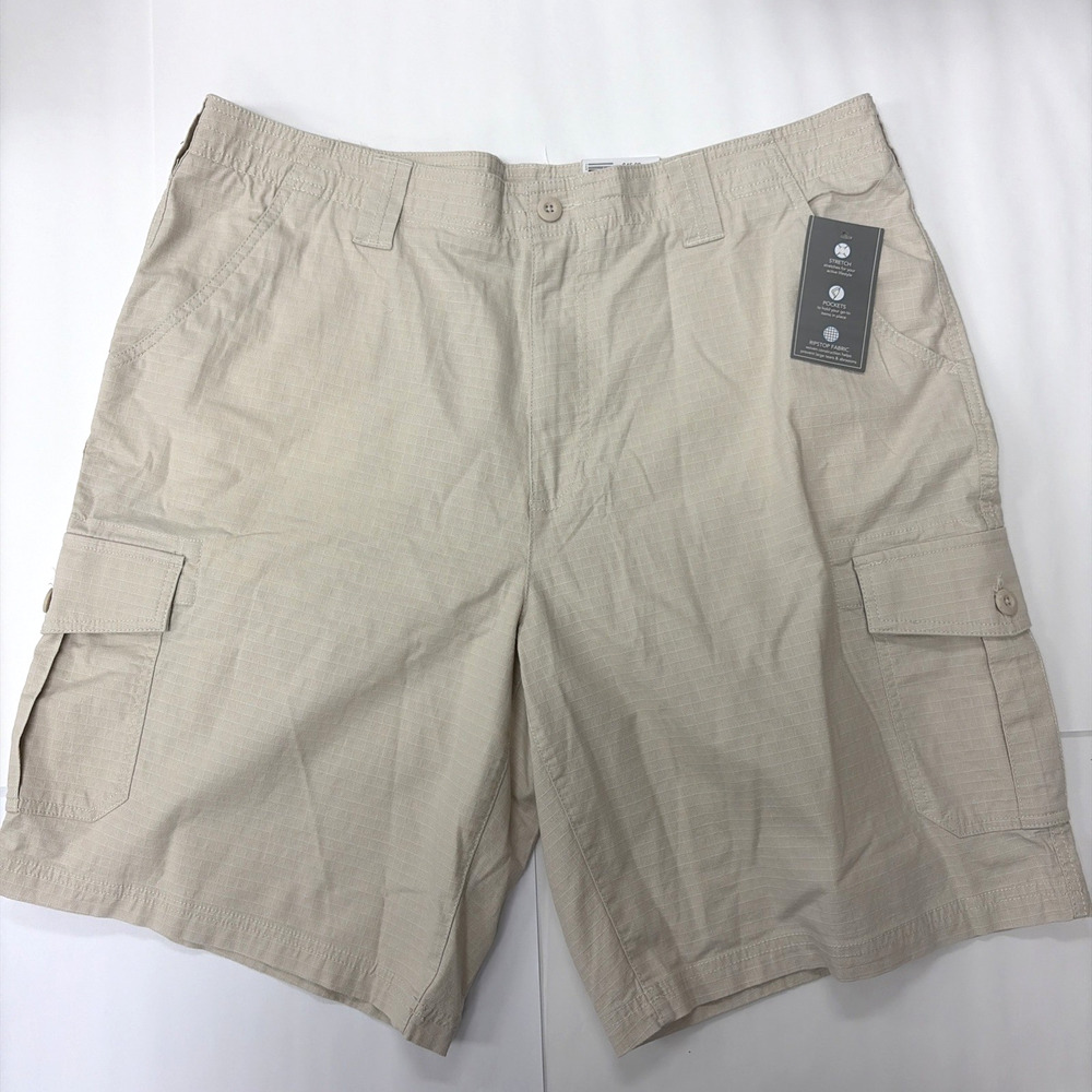Ocean Coast Cargo Shorts Mens Size 38 Beige Coastal Preppy Chic Short NEW